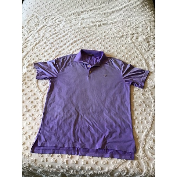 Peter Millar Summer Comfort E4 Polo Shirt Mens M Golf Purple Stretch Embroidered - Picture 1 of 4